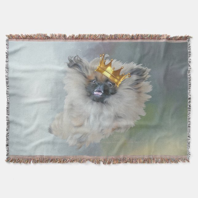 Pekingese Prince Throw Blanket (Front)