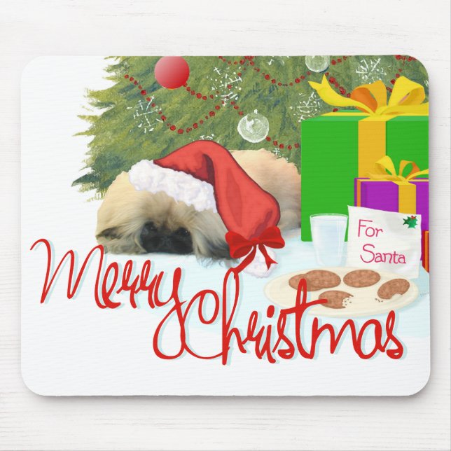 Pekingese Puppy 1st Christmas Mouse Pad (Front)