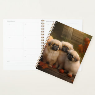 Pekingese Puppy Autumn Delight Pumpkin Planner