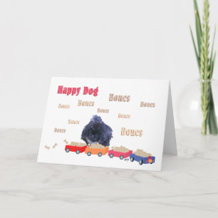 Pekingese Puppy Bone Train Holiday Card