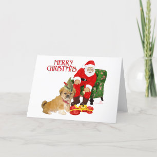 Pekingese Puppy Christmas Holiday Card
