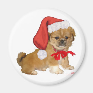 Pekingese Puppy Christmas Magnet