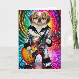 Pekingese Rock Star Card