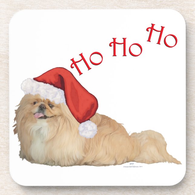 Pekingese Santa Claus Coaster (Front)