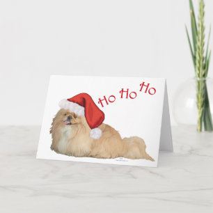 Pekingese Santa Claus Holiday Card