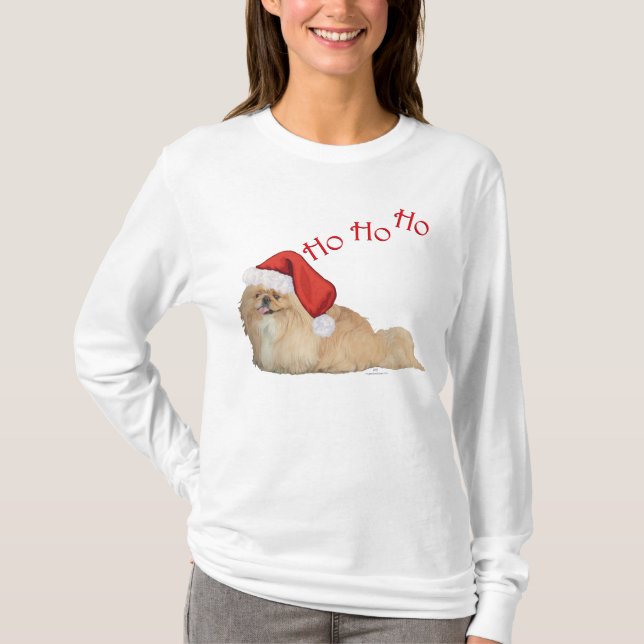 Pekingese Santa Claus T-Shirt (Front)