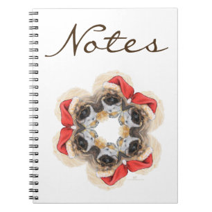 Pekingese Santa Snowflake Spiral Notebook