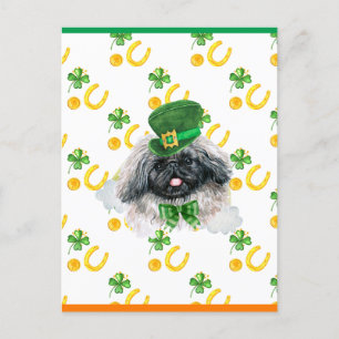 Pekingese Shamrock St. Patricks Day Holiday Postcard