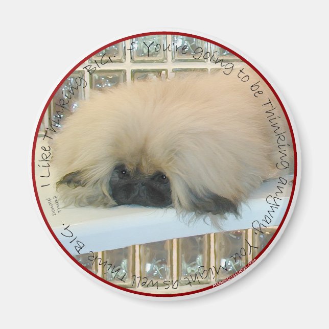 Pekingese Thinking Big Magnet (Front)