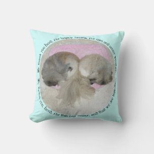 Pekingese Throw Pillow - Two Pekes LOVE