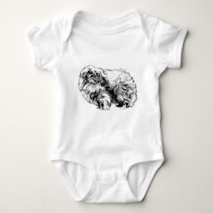 Pekingese Toy Dog Illustration Baby Bodysuit