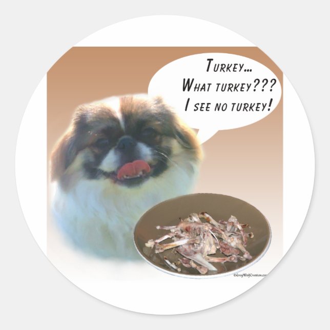 Pekingese Turkey Classic Round Sticker (Front)