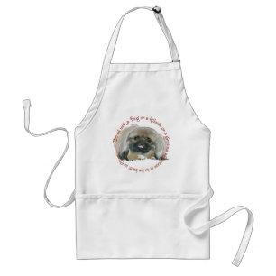 Pekingese Wisdom - To sit with a Dog on a Hillside Standard Apron