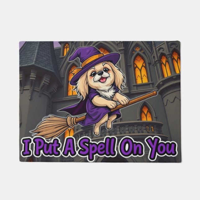Pekingese Witch I Put a Spell On You Doormat (Front)