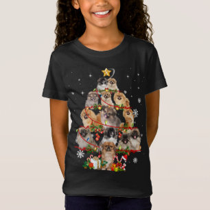 Pekingeses Christmas Tree X-mas Lights Santa Pekin T-Shirt