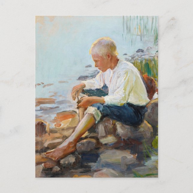 Pekka Halonen, Boy on the shore CC0741 Finland Postcard (Front)