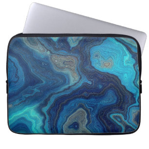 “Pelagic Contours” – An Abstract Seascape Laptop Sleeve