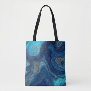 “Pelagic Contours” – An Abstract Seascape Tote Bag