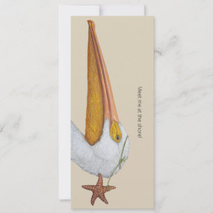 Pelican and starfish flat card