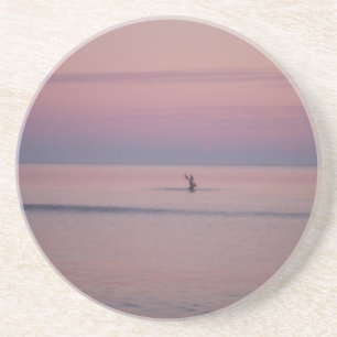 Pelican and Sunset sky at Sullivan's Island Coaster
