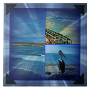Pelican Beach Sparkle Collage, Tile