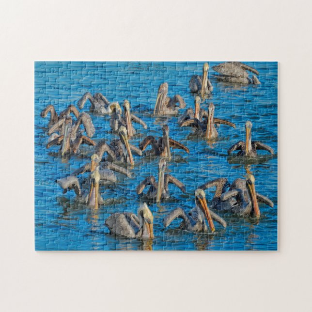 Pelican Bird Florida. Christmas Greetings Jigsaw Puzzle (Horizontal)