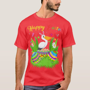 Pelican Bird Lover Floral Easter Egg Funny Pelican T-Shirt