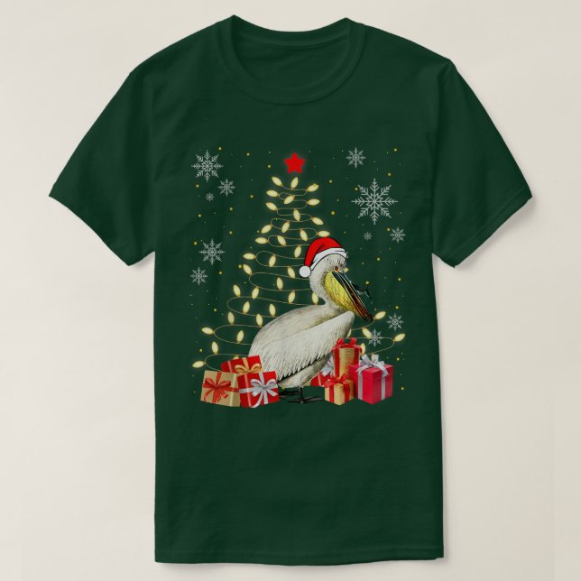 Pelican Bird Lover Xmas Pelican Christmas Tree  T-Shirt (Design Front)