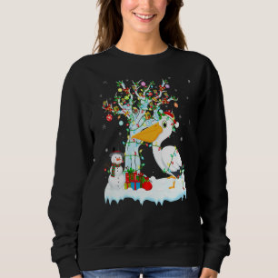Pelican Bird Xmas Tree Lighting Santa Hat Pelican  Sweatshirt