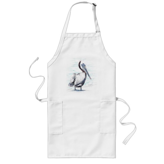 Pelican Birds Wildlife Animals Long Apron (Front)