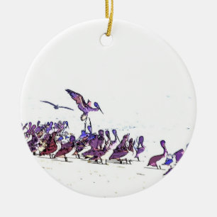 Pelican Birds Wildlife Animals Ocean Ceramic Tree Decoration