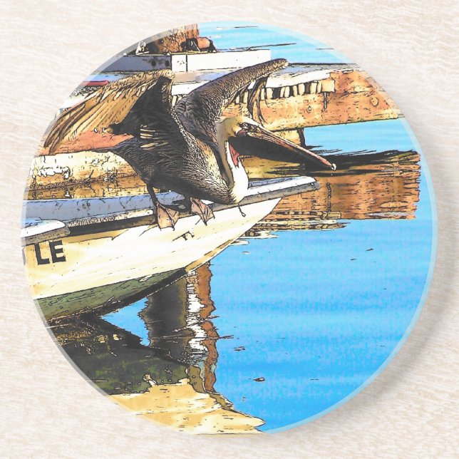 Pelican Birds Wildlife Animals Ocean Coaster (Front)