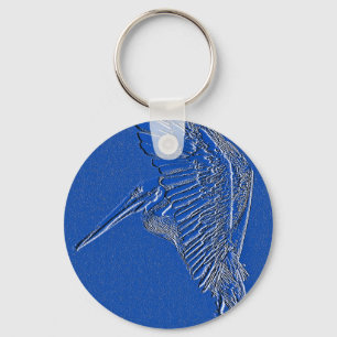 Pelican,Blue art_ Key Ring