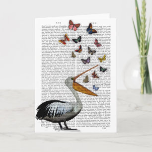 Pelican & Butterflies Card
