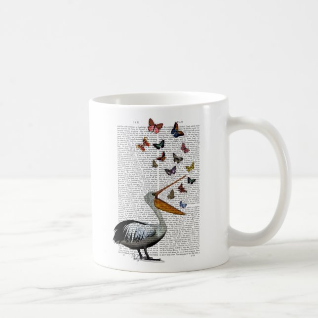 Pelican & Butterflies Coffee Mug (Right)
