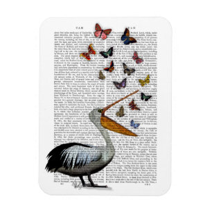 Pelican & Butterflies Magnet