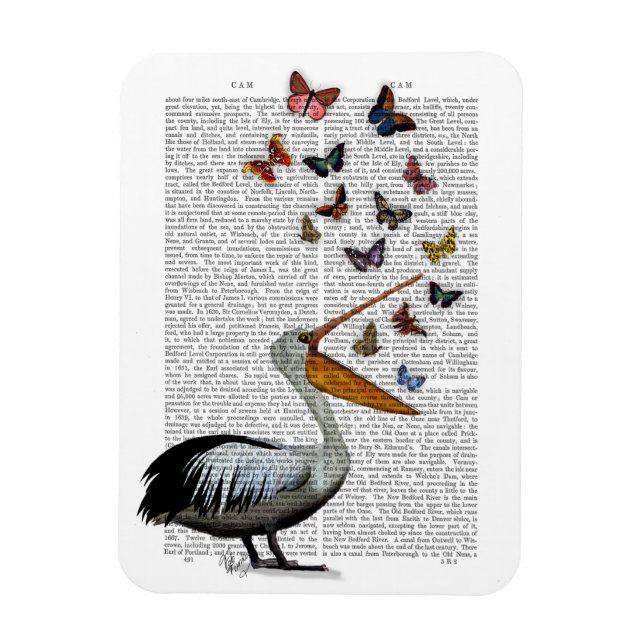 Pelican & Butterflies Magnet (Vertical)