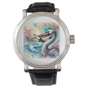 Pelican Eel Serenity 070824AREF136 - Watercolor Watch