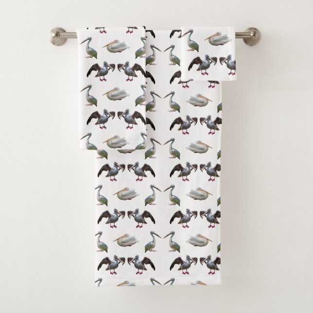 Pelican Frenzy Bathroom Towel Set (Insitu)