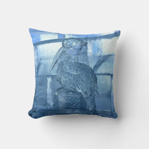 Pelican Ice Sculpture, Quebec, Canada Cushion