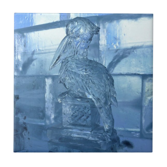 Pelican Ice Sculpture, Quebec, Canada Tile (Front)