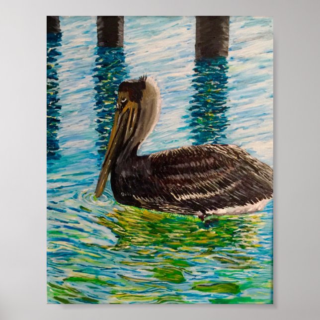 Pelican in the Sunlight of the Florida Keys. Poster (Front)