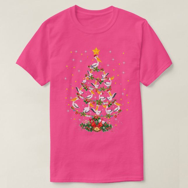 Pelican Lover Xmas Matching Pelican Christmas Tree T-Shirt (Design Front)