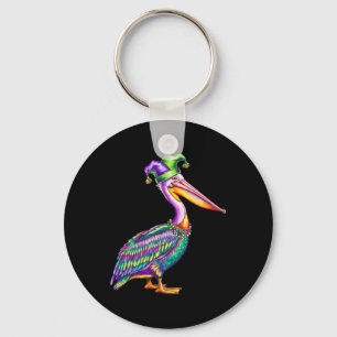 Pelican Mardi Gras Carnival Animal Lover Mens Wome Key Ring