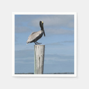 Pelican on a Post Napkins