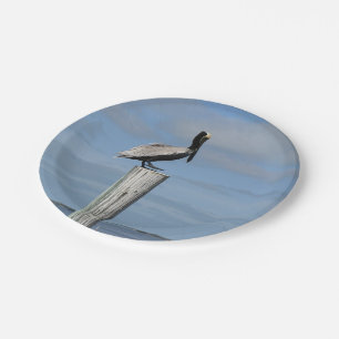 Pelican on a Post Paper Plates