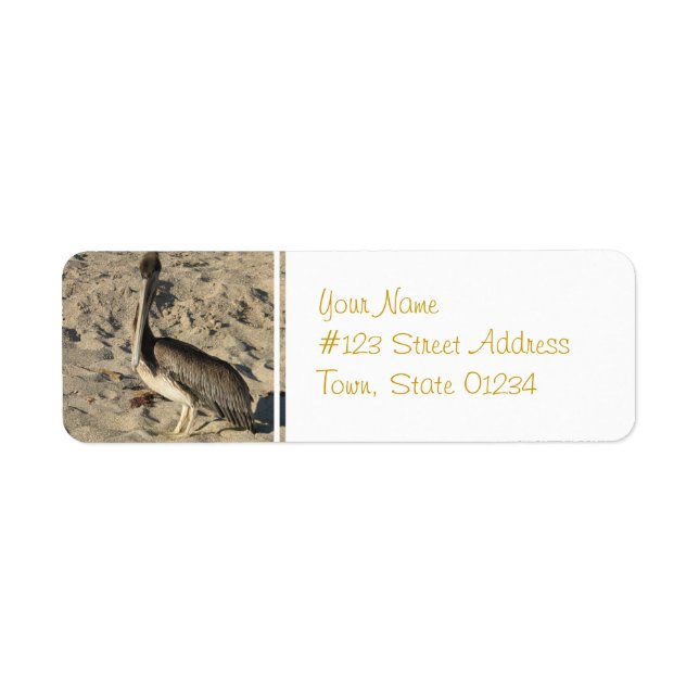 Pelican on Beach Mailing Labels (Front)