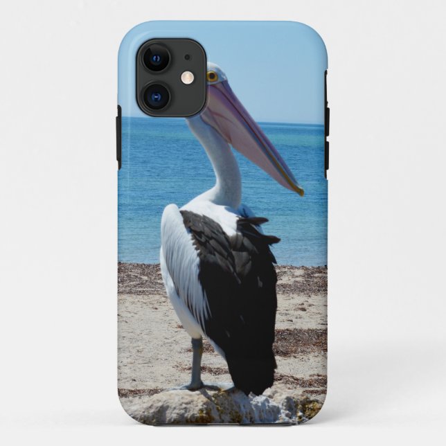 Pelican On Beach Rock, Case-Mate iPhone Case (Back)