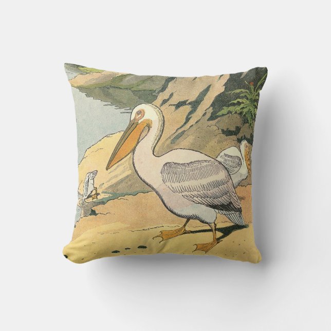 Pelican on the Beach Cushion (Front)