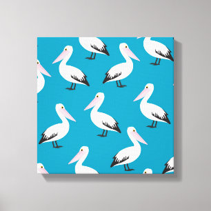 Pelican pattern canvas print